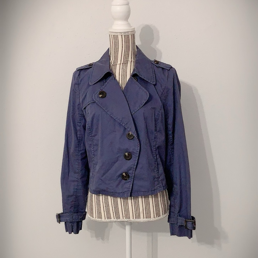 Caslon Short Trench Jacket | Blue | Med | Lot 430